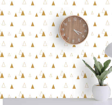 Tapeta trójkąty złoty wzór - TenStickers