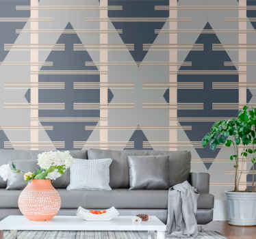 Grey rhombus pattern geometric wallpaper - TenStickers
