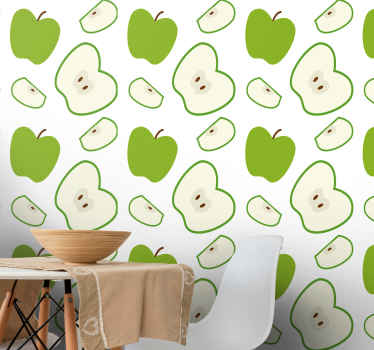 Papier peint enfant Pommes vertes heureuses - TenStickers