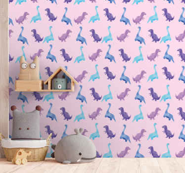 Premium Vector  Pattern of nice cute dinosaurs cartoon background for kids  wallpaper in blue and yellow colors