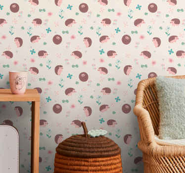 Cute Hedgehog Patterns animals wallpaper - TenStickers