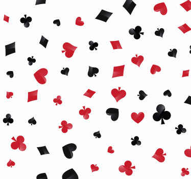 Papier peint moderne symboles de cartes à jouer - TenStickers