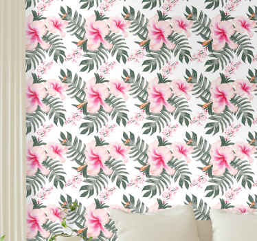 Kvetinová tapeta so vzorom orchidea ruže - Tenstickers