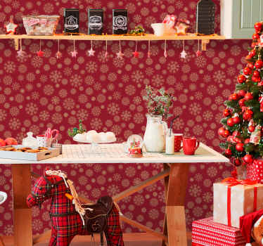 Weihnachtstapete frostiges blumendesign - TenStickers