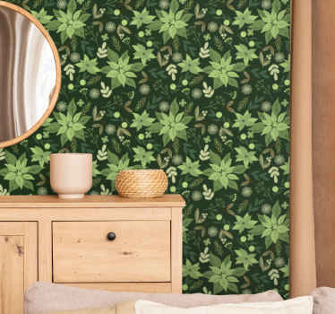 tapeta listy zelený prírodný vzor - Tenstickers