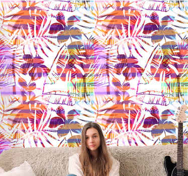 Papel pintado flores patrones florales vibrantes - TenVinilo