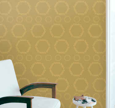 Hexagonal Outline Pattern geometric wallpaper - TenStickers