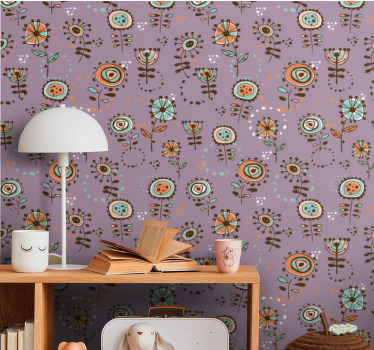 tapety na stenu kvety náplasť ľudového umenia - Tenstickers