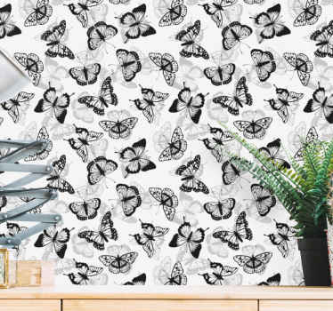 Black delicate butterfly Office Wallpaper - TenStickers
