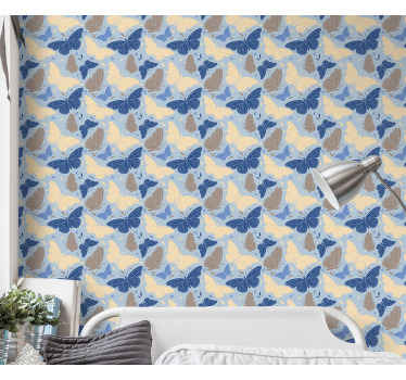 Papel tapiz mariposas insectos coloridos revoloteando - TenVinilo