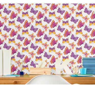 Papier peint papillons nuances violettes - TenStickers