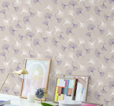 Ginkgo leaves cream modern wallpaper - TenStickers
