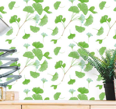 Ginkgo leaves olejem malované moderní tapeta - TenStickers