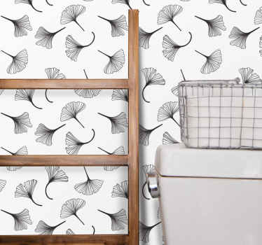 Ginkgo-lehti-aihe kukkatapetti - Tenstickers