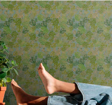 Papel pintado nórdico Hojas de monstera minimalista japandi - TenVinilo