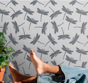 Dragonfly Pattern animal wallpaper - TenStickers