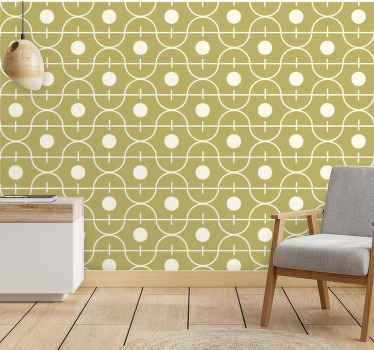 Modern beige pattern polka dots wallpaper - TenStickers