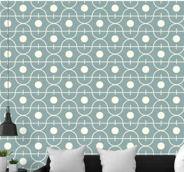 Circular Grid Pattern polka dots wallpaper - TenStickers