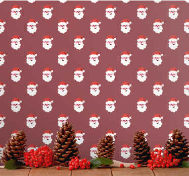 Patroon van de kerstman behang kerst - TenStickers