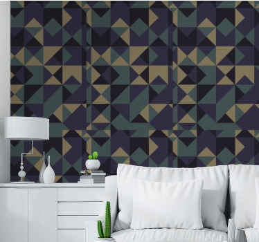 Tapete Dreiecke geometrische abstrakte anordnung - TenStickers