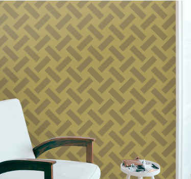 Geometriska gula kvadratiska tapeter - Tenstickers