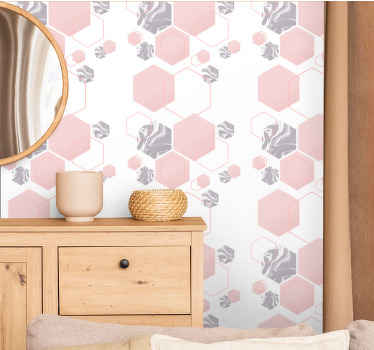 Honeycomb Pattern Design geometric wallpaper - TenStickers