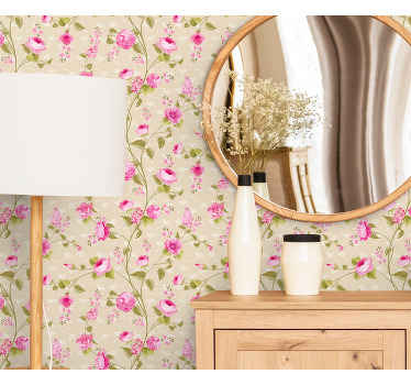 Papel pintado flores Estampado de flores vintage - TenVinilo