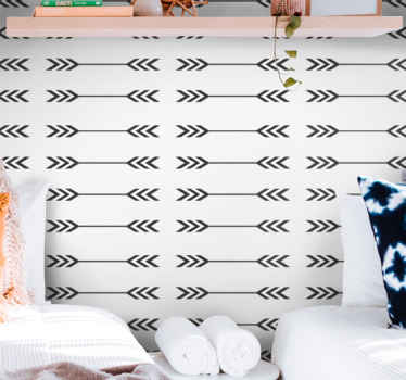 Papier peint rayé motifs de flèches minimalistes - TenStickers