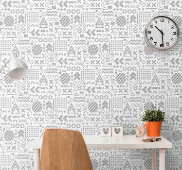 Geometrical sketches pattern Abstract Wallpaper - TenStickers