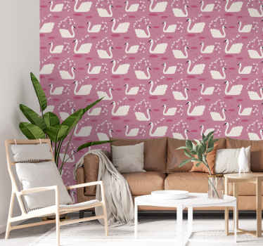 Design Tapete Fototapete abstrakte Schmetterlinge Sternchen rosa-braune Streifen 