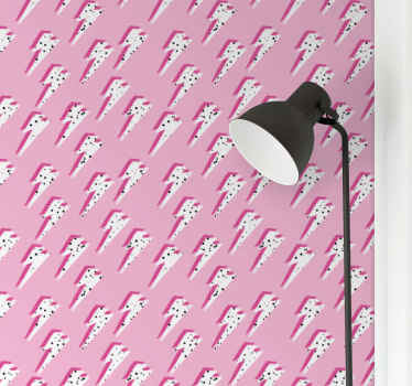 Pink lightning bolt teen bedroom wallpaper - TenStickers