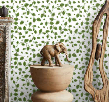 Green creepers motif leaf wallpaper - TenStickers