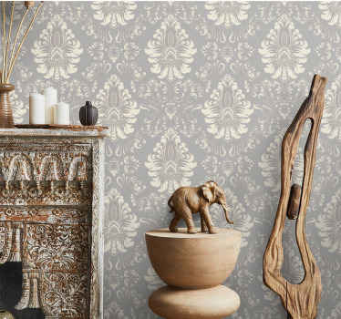 Elegant ornamental patterns entrance wallpaper - TenStickers