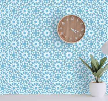 Fliesen Tapete blaue geometrische formen - TenStickers