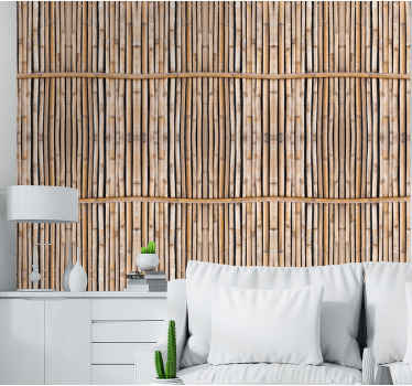 Handcrafted imitation bamboo canes Wallpaper - TenStickers