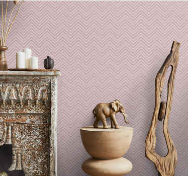 Elegant pink zigzag lines elephants wallpaper - TenStickers