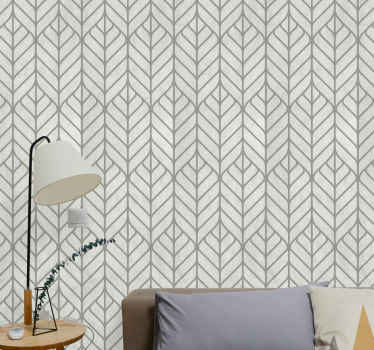 Papier peint salon motif géométrique feuillu - TenStickers