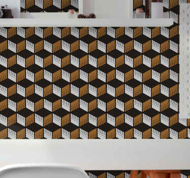 Carta da parati 3d arte dell'illusione cubica - TenStickers