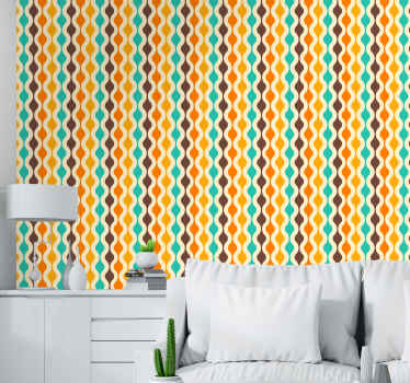 Geometric retro mid century 70s wallpaper - TenStickers