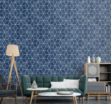 'Distressed Vittoria' geometric wallpaper - TenStickers