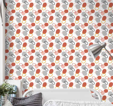 Brown and gray motif polka dots wallpaper - TenStickers