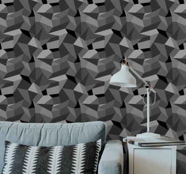 Sharp gray shapes geometric wallpaper - TenStickers