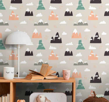 Papier peint chambre enfant montagnes scandinaves - TenStickers
