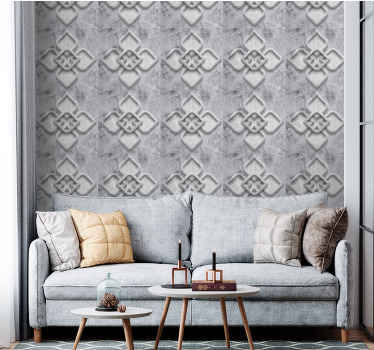 Elegant geometrisk motiv sten tapet - TenStickers