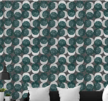 Tapete Kreise dunkle schattierungen muster - TenStickers