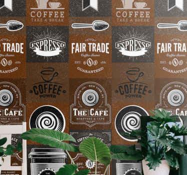 Coffee shop themes kitchen wallpaper - TenStickers