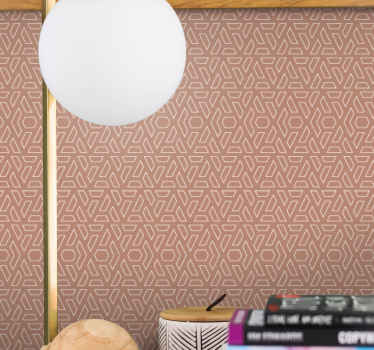 Terracotta rectangular pattern square wallpaper - TenStickers