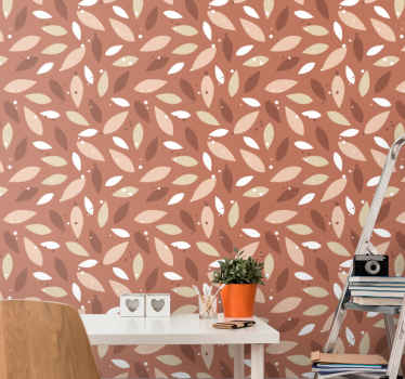 tapeta listy hnedý prírodný vzor - Tenstickers