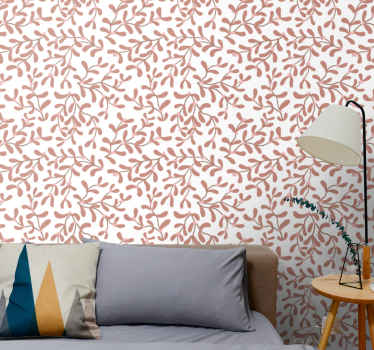 Terakotové malé listy vzor listová tapeta - Tenstickers