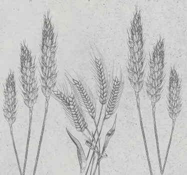 Elegant wheat stalks rustic wallpaper - TenStickers